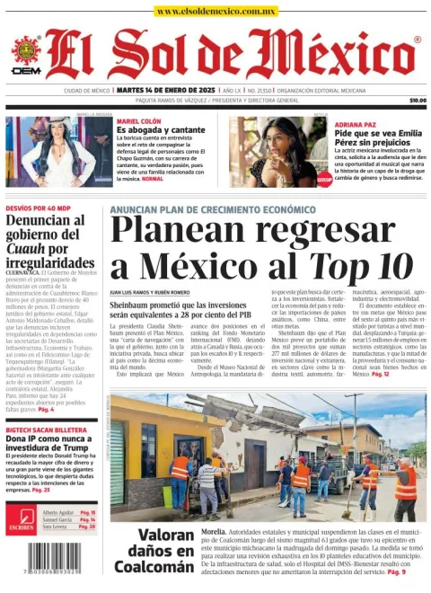 Portada de El Sol de México