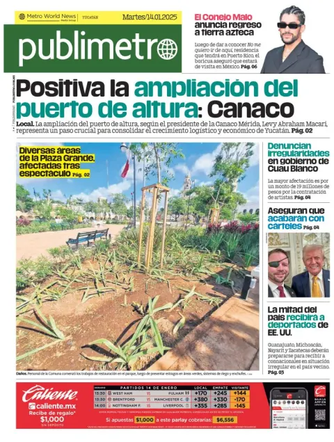 Portada de Publimetro Mérida