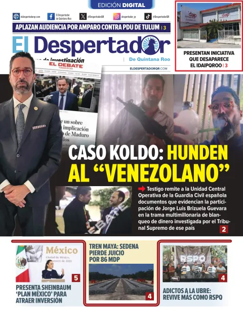 Portada de El Despertador de Quinatana Roo del 2025-01-14