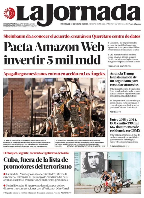 Portada de La Jornada