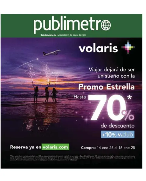 Portada de Publimetro Guadalajara del miércoles, 15 de enero de 2025