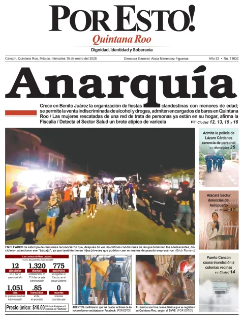 Portada de Por Esto (quintana Roo Cancun) del miércoles, 15 de enero de 2025