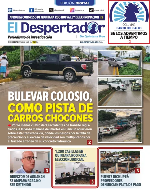 Portada de El Despertador de Quinatana Roo del 2025-01-15