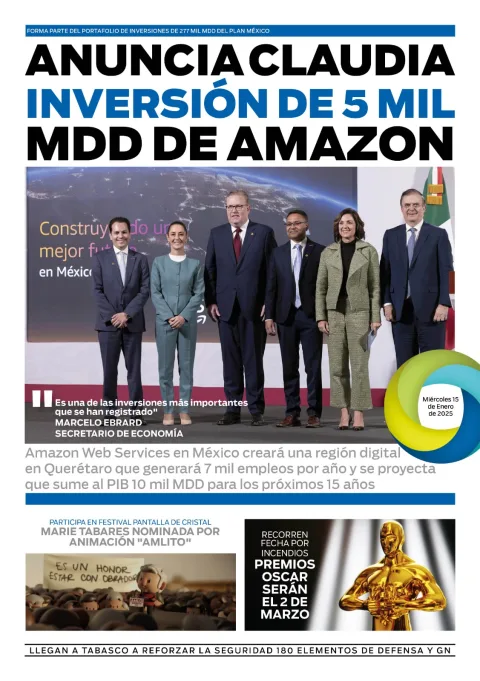 Portada de El Quintana Roo (contraportada) del miércoles, 15 de enero de 2025