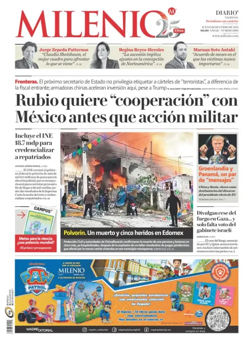 Portada de Milenio