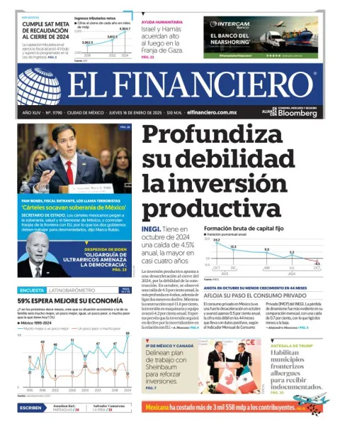 Portada de El Financiero