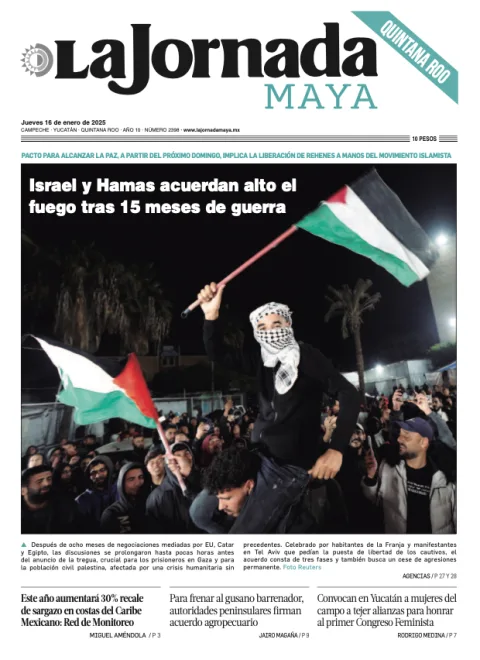 Portada de La Jornada Maya Quintana Roo del jueves, 16 de enero de 2025