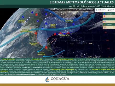 Portada de CONAGUA del jueves, 16 de enero de 2025