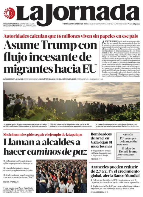 Portada de La Jornada