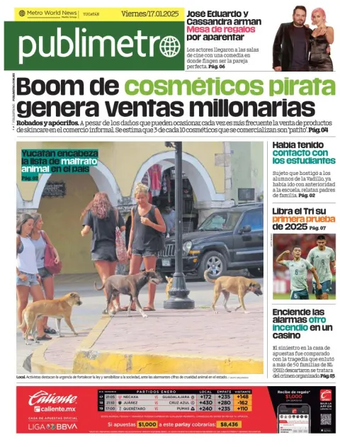 Portada de Publimetro Mérida del viernes, 17 de enero de 2025