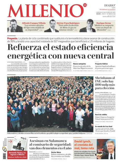 Portada de Milenio León del viernes, 17 de enero de 2025