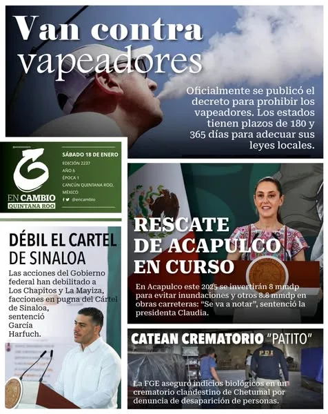 Portada de En Cambio - Quintana Roo del 2025-01-18