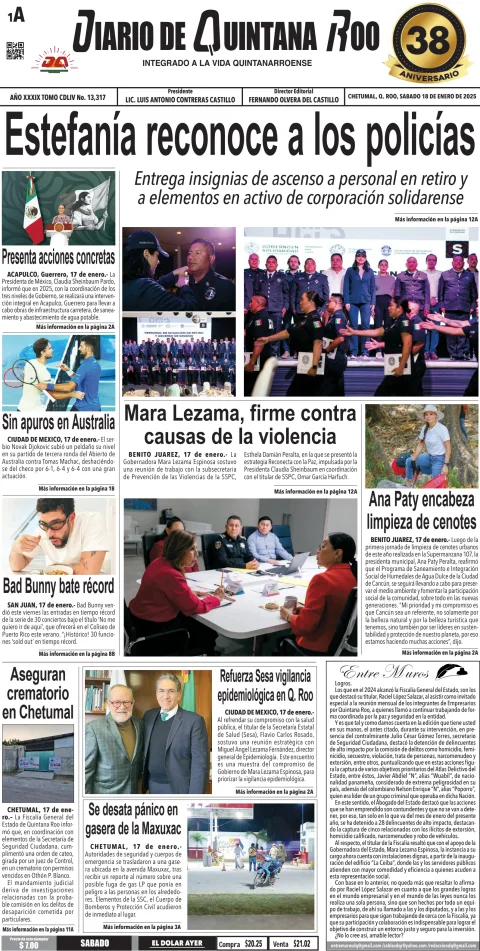 Portada de Diario de Quintana Roo (portada)