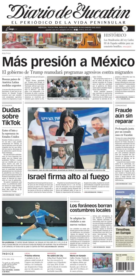 Portada de Diario de Yucatán