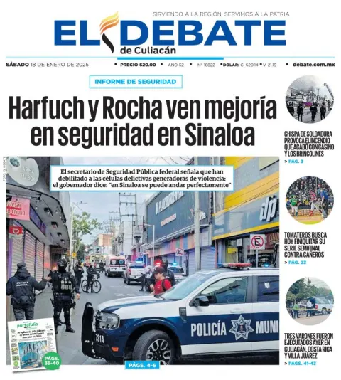 Portada de El Debate de Culiacán