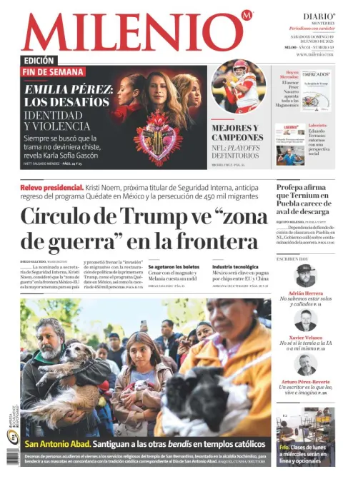 Portada de Milenio Monterrey del 2025-01-18