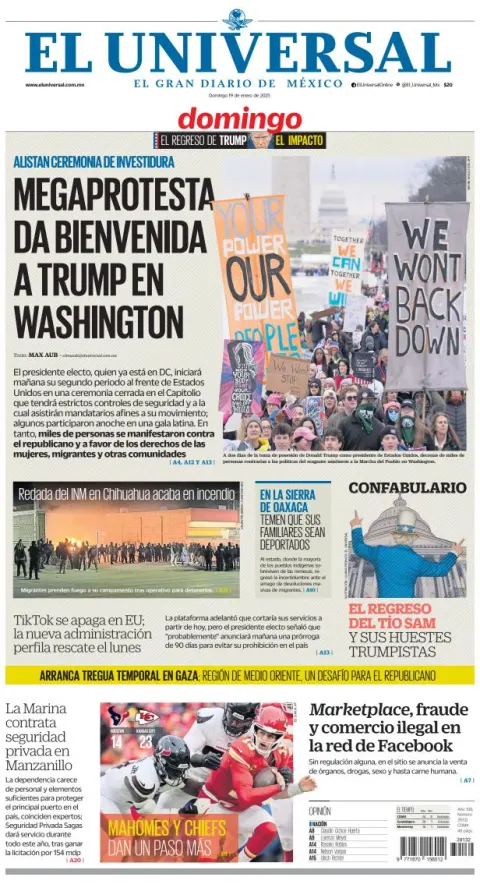 Portada de El Universal