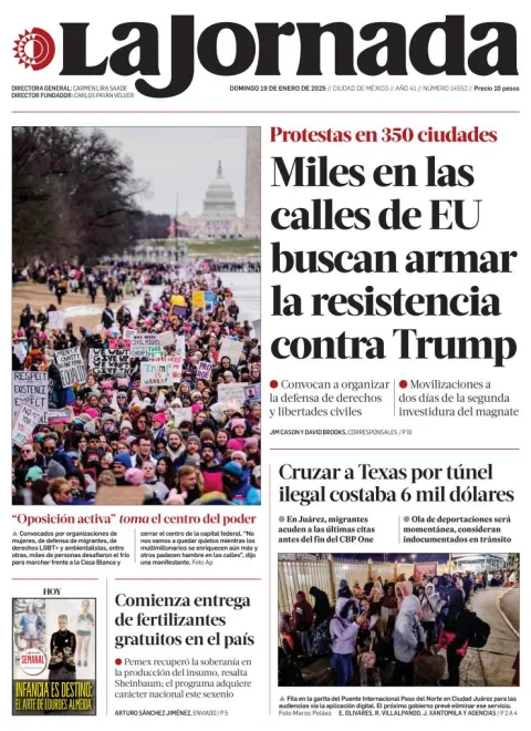 Portada de La Jornada