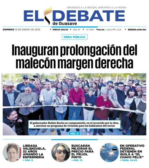 Portada de El Debate de Guasave
