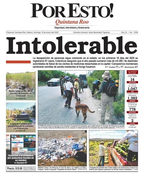 Portada de Por Esto (quintana Roo Chetumal)