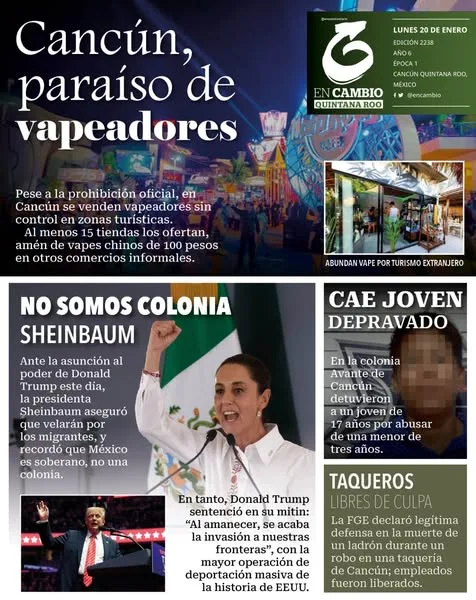 Portada de En Cambio - Quintana Roo del 2025-01-20