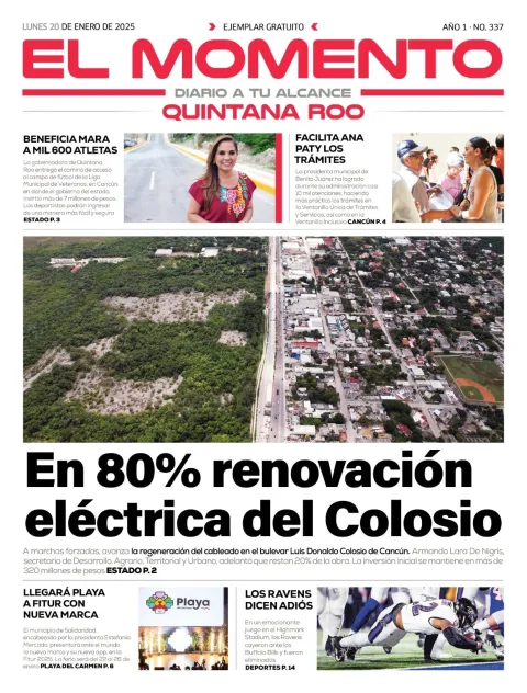 Portada de El Momento Quintana Roo