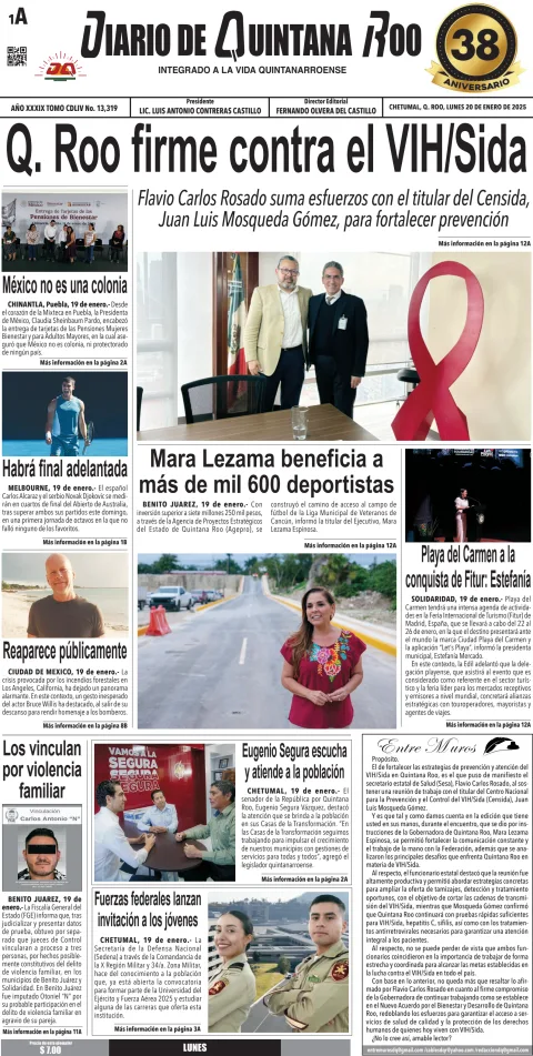 Portada de Diario de Quintana Roo (portada)