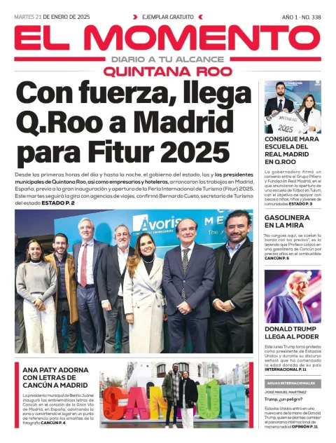 Portada de El Momento Quintana Roo