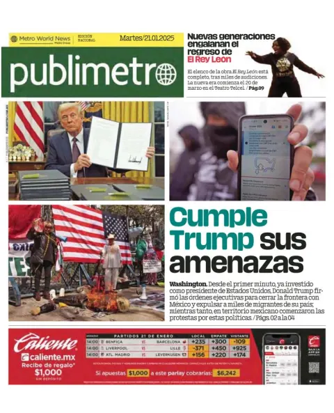 Portada de Publimetro Guadalajara del martes, 21 de enero de 2025
