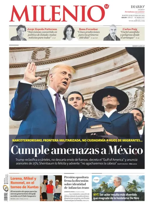Portada de Milenio Jalisco del martes, 21 de enero de 2025