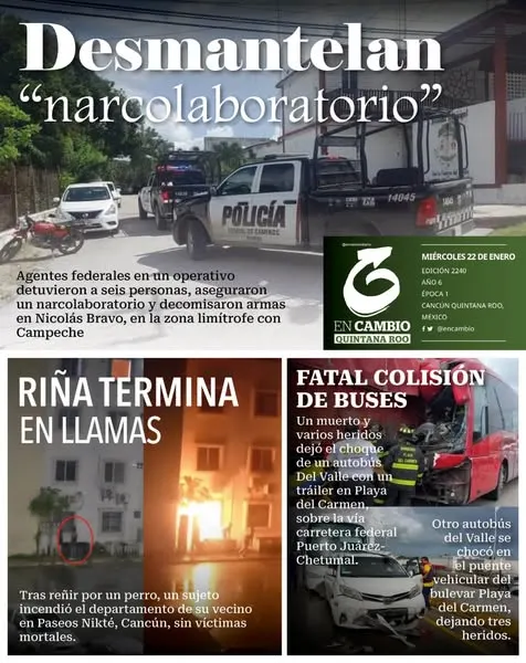 Portada de En Cambio - Quintana Roo del 2025-01-22