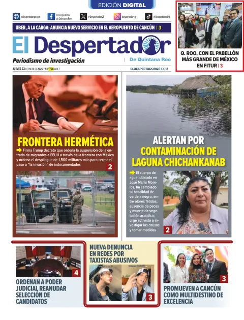 Portada de El Despertador de Quinatana Roo del 2025-01-23