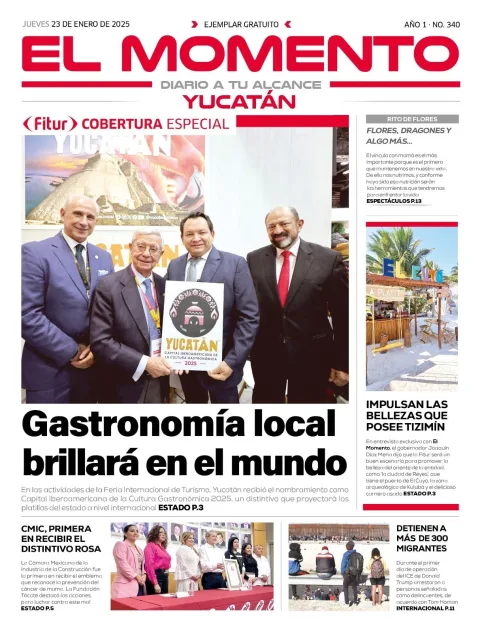 Portada de El Momento Yucatan del jueves, 23 de enero de 2025