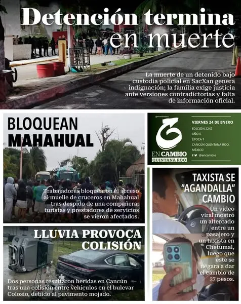 Portada de En Cambio - Quintana Roo del 2025-01-24