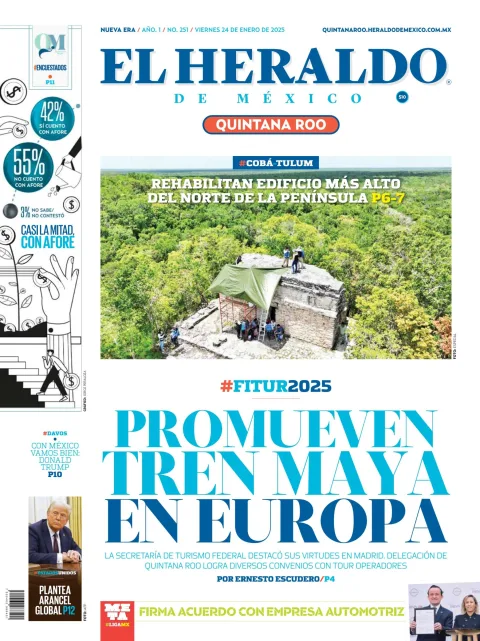 Portada de El Heraldo de Mexico - Quintana Roo del viernes, 24 de enero de 2025