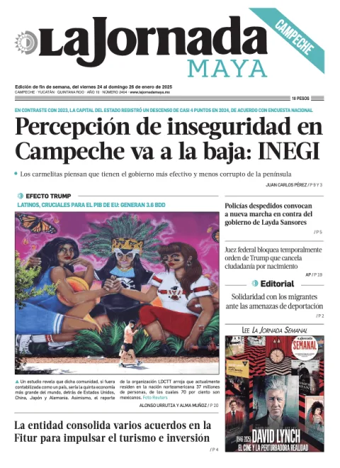 Portada de La Jornada Maya Campeche del viernes, 24 de enero de 2025