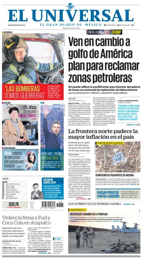 Portada de El Universal