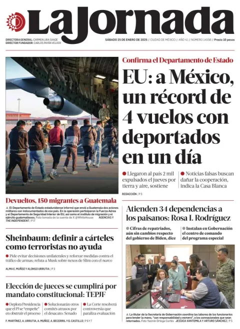 Portada de La Jornada