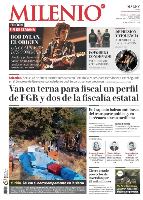 Portada de Milenio León del sábado, 25 de enero de 2025