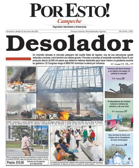 Portada de Por Esto (campeche) del sábado, 25 de enero de 2025