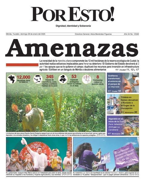 Portada de Por Esto (merida, Yucatan) del domingo, 26 de enero de 2025