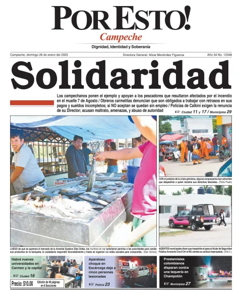 Portada de Por Esto (campeche) del domingo, 26 de enero de 2025