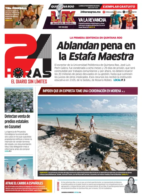 Portada de 24 Horas Quintana Roo