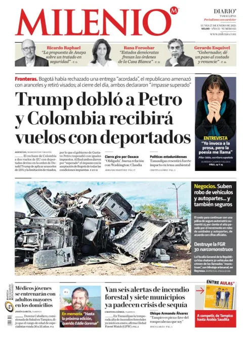 Portada de Milenio Tamaulipas