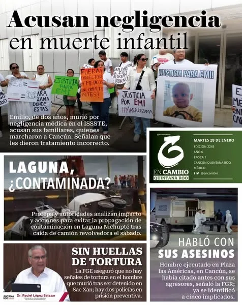 Portada de En Cambio - Quintana Roo (contraportada) del martes, 28 de enero de 2025