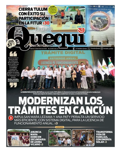 Portada de Quequi del martes, 28 de enero de 2025