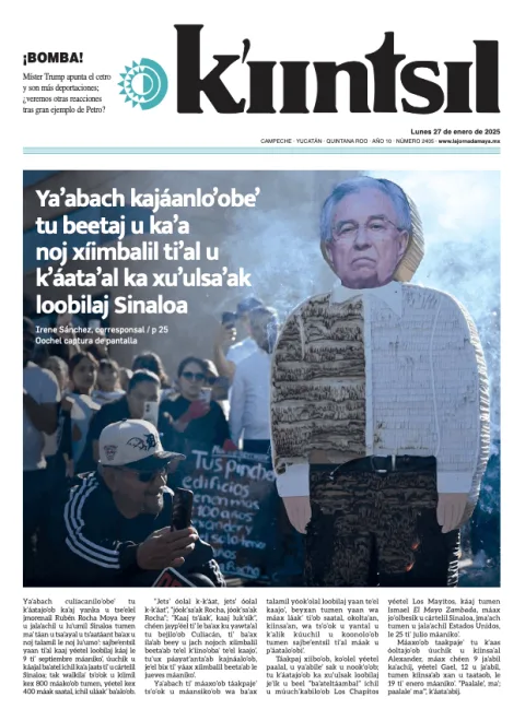 Portada de La Jornada - Kiintsil del lunes, 27 de enero de 2025