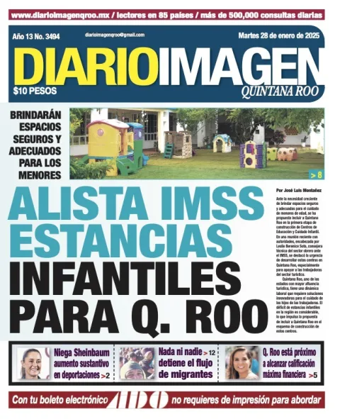 Portada de Diario Imagen Quintana Roo del martes, 28 de enero de 2025