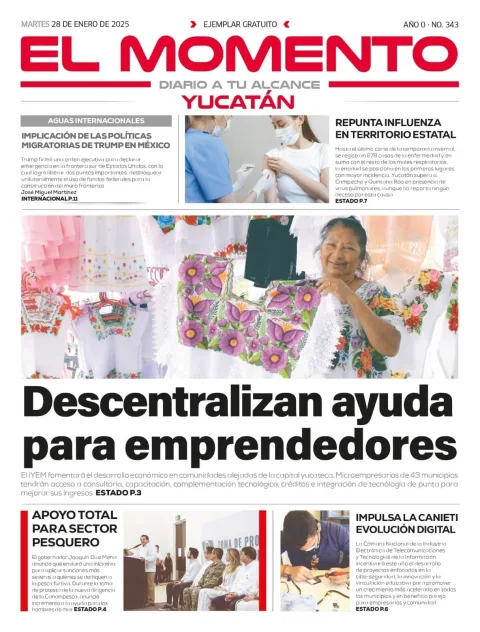 Portada de El Momento Yucatan del martes, 28 de enero de 2025