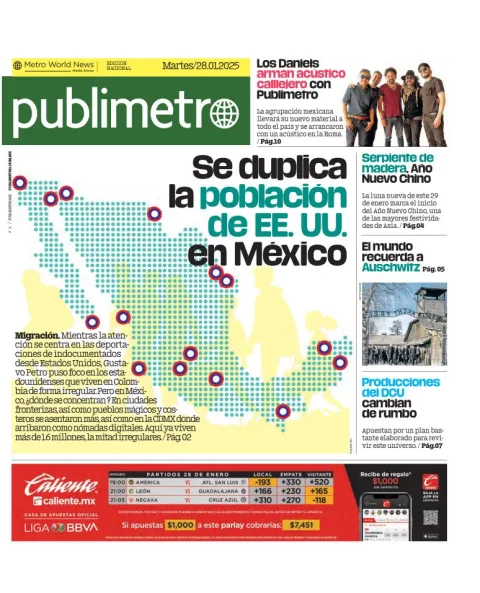 Portada de Publimetro Guadalajara del martes, 28 de enero de 2025